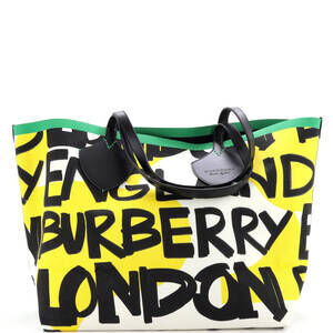 Burberry XL Reversible Graffiti Giant Tote Printed Canvas